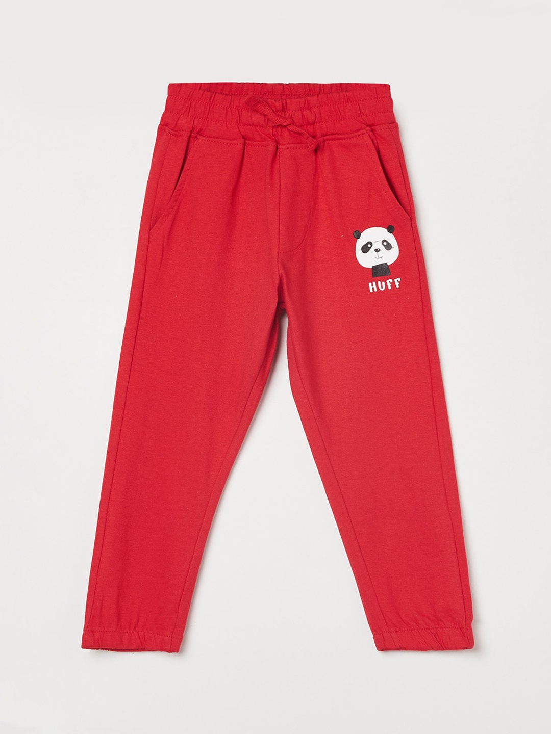 

Juniors Boys Red Kung Fu Panda Printed Cotton Joggers