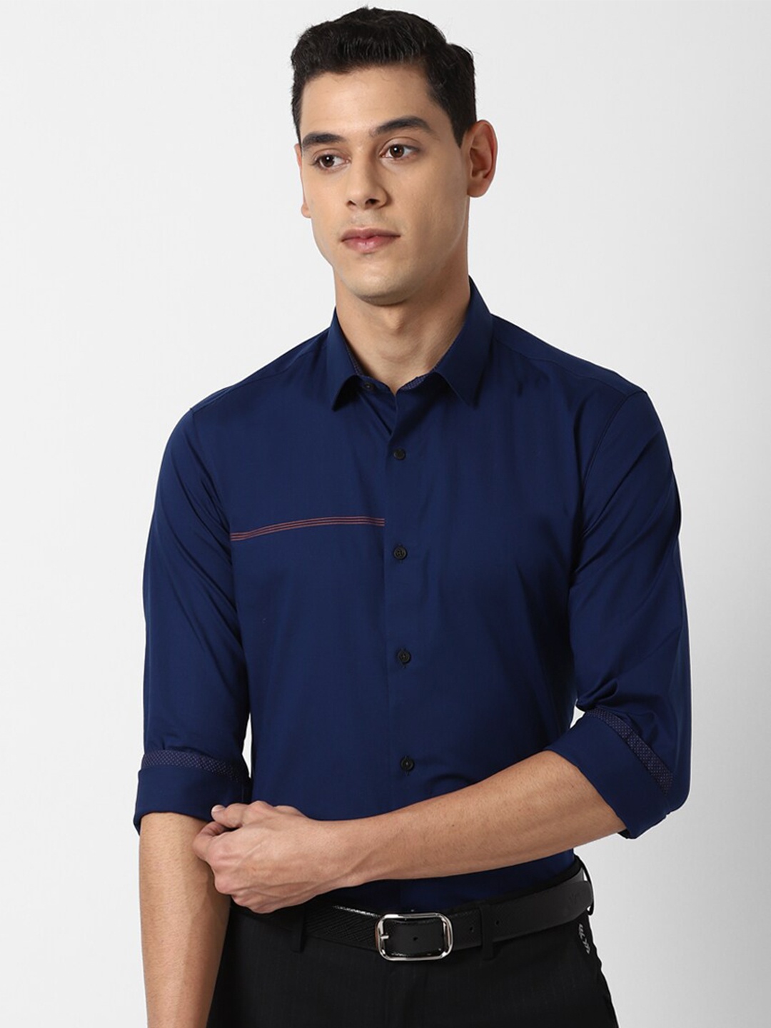 

Louis Philippe Sport Men Navy Blue Slim Fit Opaque Casual Shirt