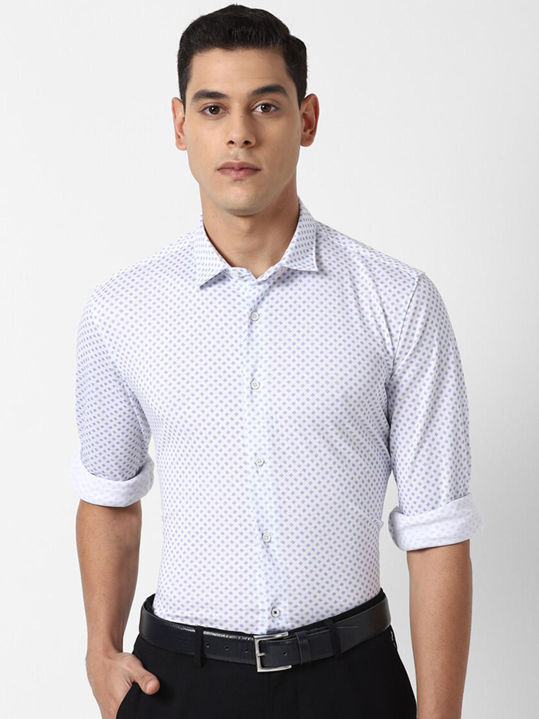 

Louis Philippe Sport Men Blue Slim Fit Opaque Printed Casual Shirt