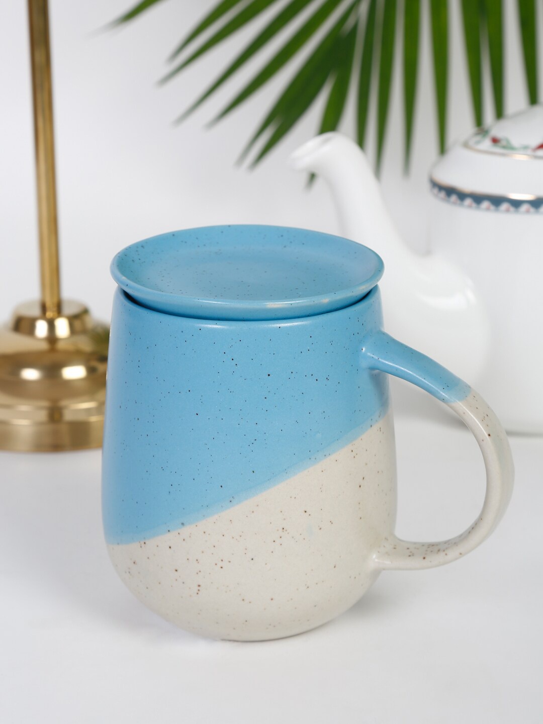 

Fabindia Blue & Grey Printed Ceramic Glossy Cups and Mugs