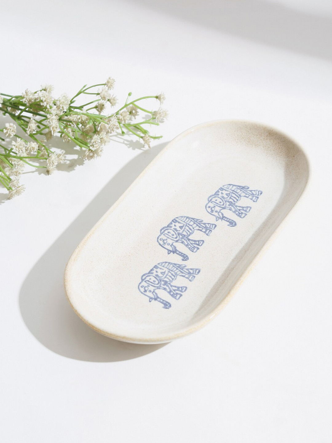 

Fabindia White & Blue 1 Pieces Printed Ceramic Glossy Platter