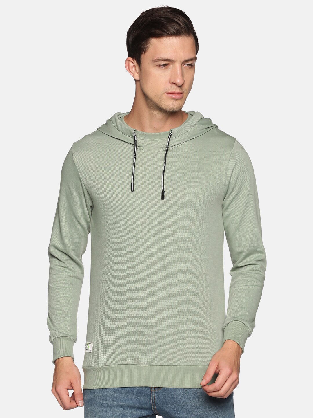 

SHOWOFF Men Green Hooded Cotton Sweatshirt