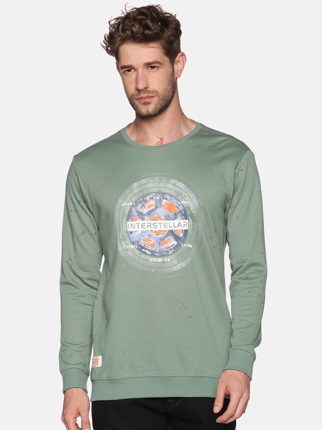 

SHOWOFF Men Green Printed Sweatshirt