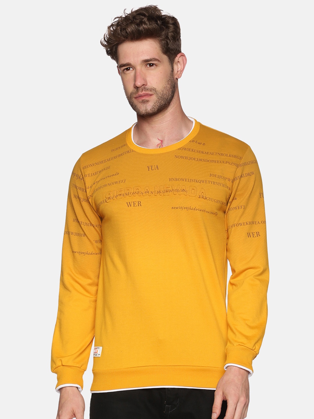 

SHOWOFF Men Yellow Printed Sweatshirt