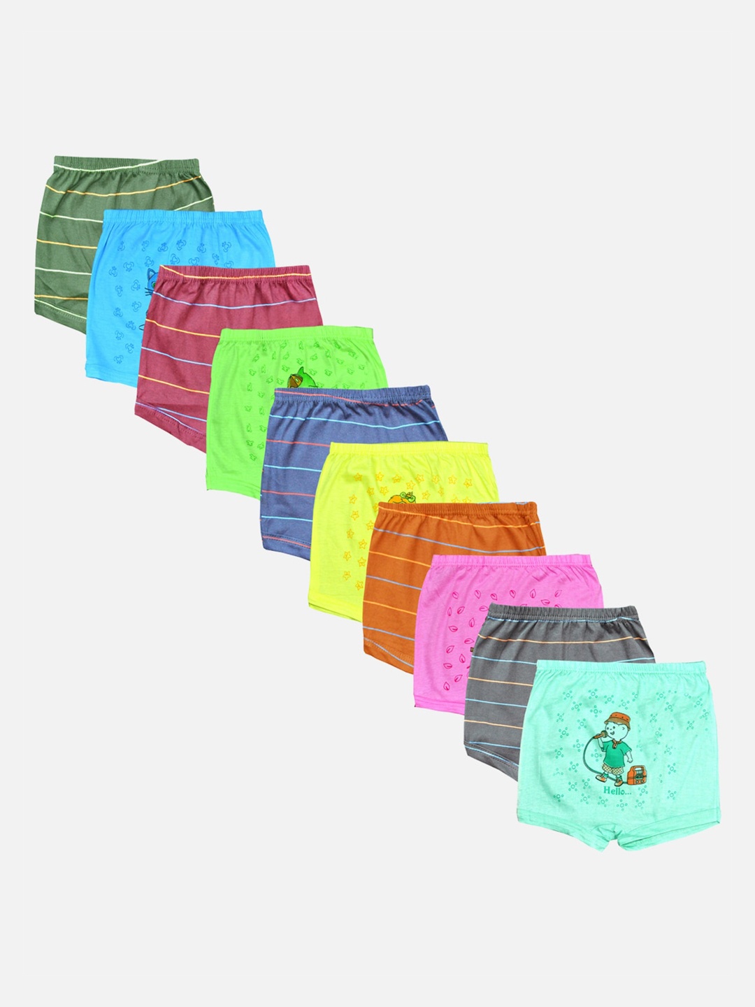

PRIDE APPAREL Kids Multi Pack of 10 Cotton Trunk COMBINE-AV-MIR-TRUNK-10-50