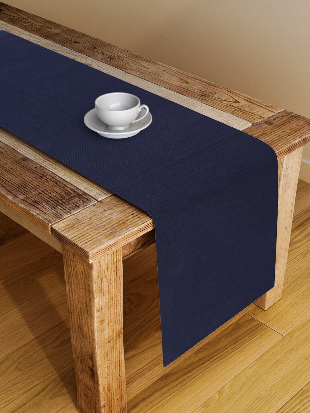 

Fabindia Blue Solid Pure Cotton Woven Rib Table Runner