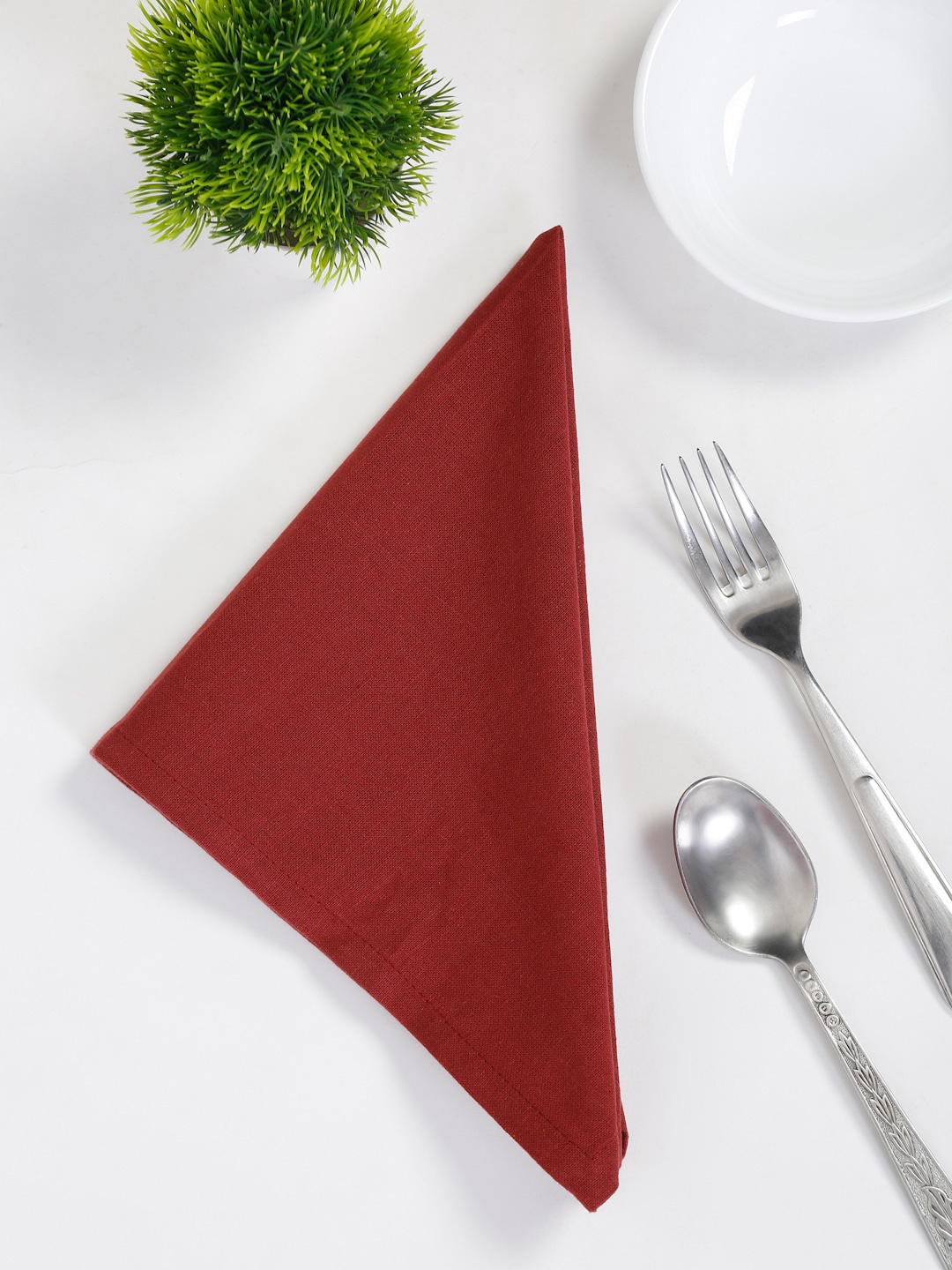

Fabindia Set Of 4 Rust Orange Woven Cotton Table Napkins