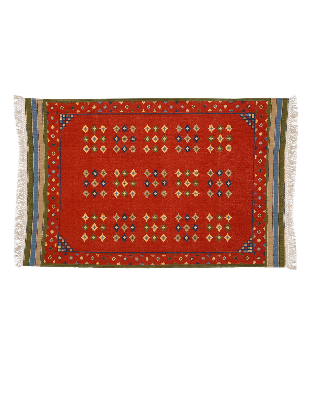 

Fabindia Orange & Yellow Printed Cotton Stonewash Utsav Floor Runner