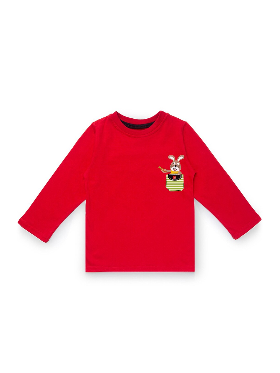 

KAVEE Boys Red Typography Applique T-shirt