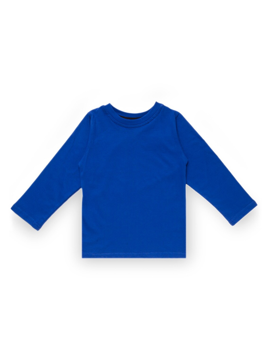 

KAVEE Boys Blue Solid Round Neck Biowashed Cotton T-shirt