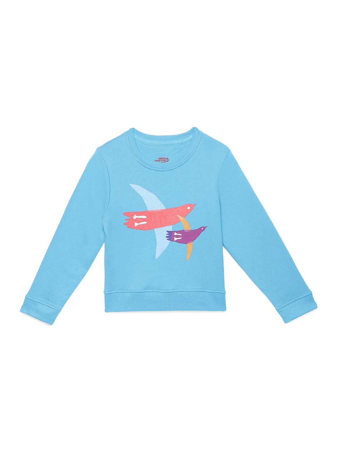 

UNDER FOURTEEN ONLY Girls Blue Printed Cotton Sweatshirt