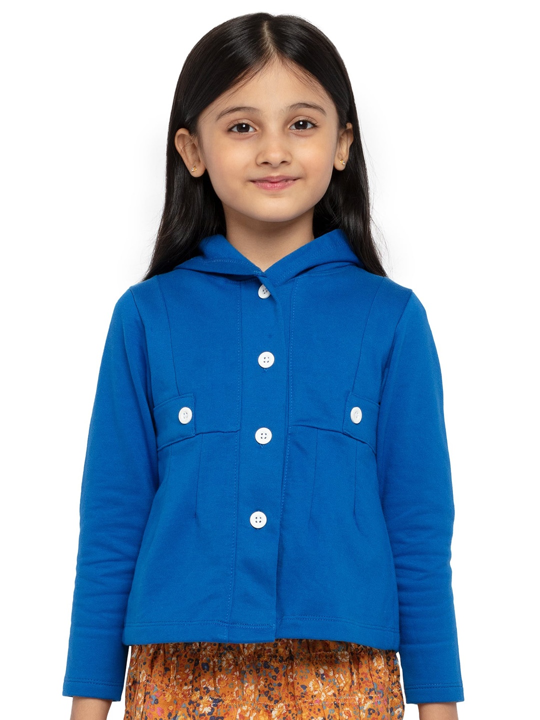 

UNDER FOURTEEN ONLY Girls Blue Hooded Sweatshirt