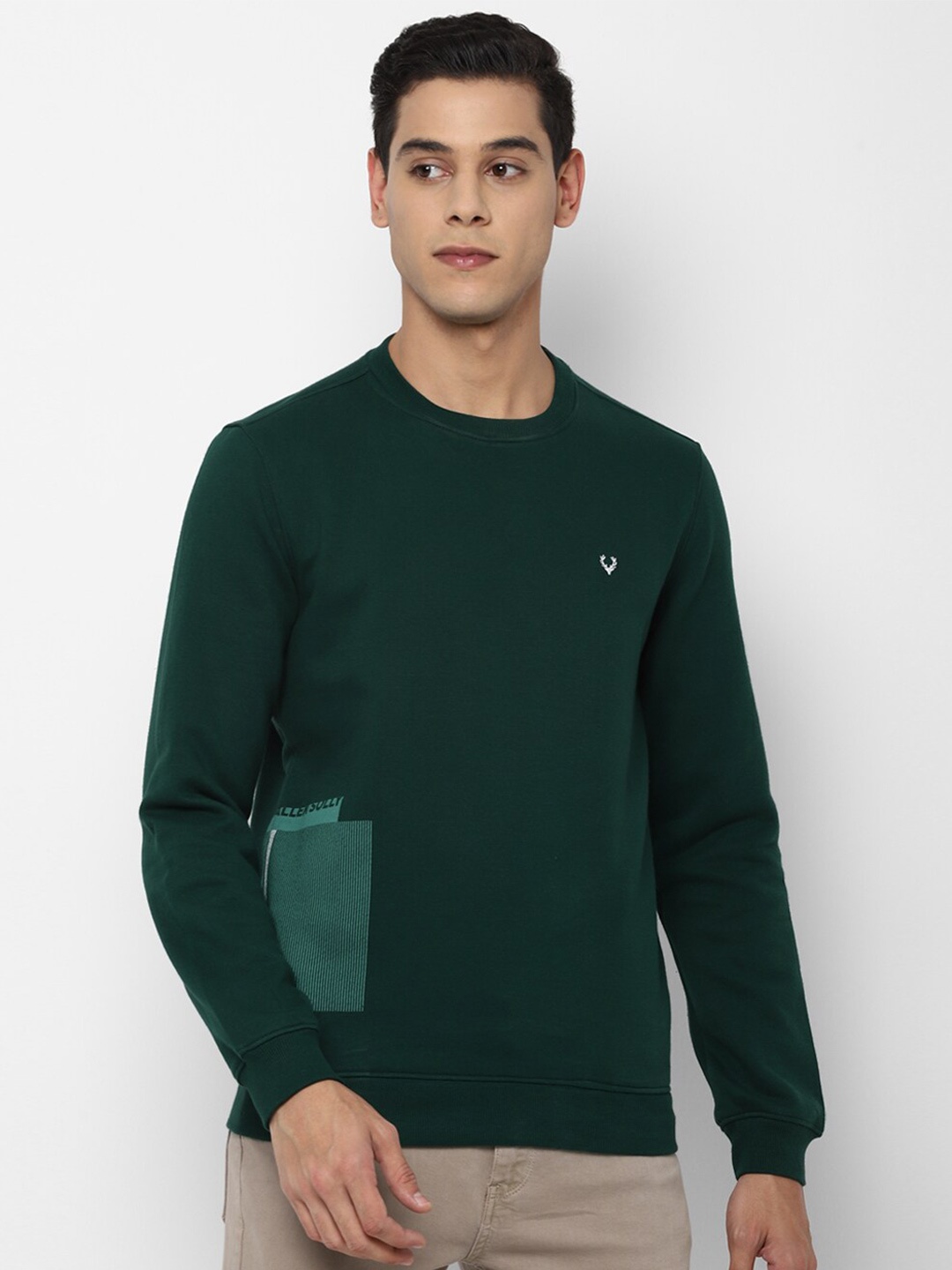 

Allen Solly Men Green Pure Cotton Sweatshirt