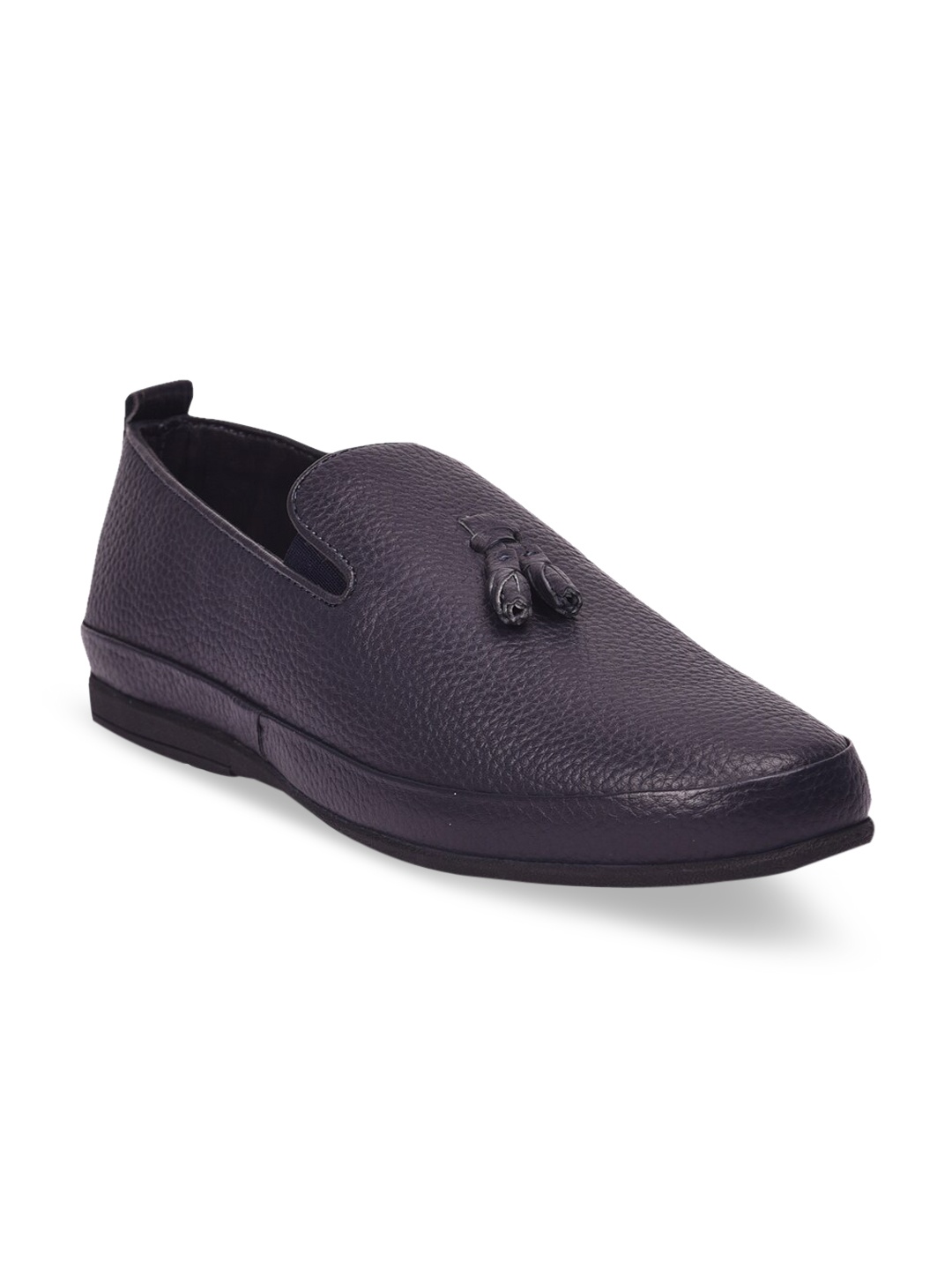 

Pavers England Men Navy Blue Solid Tassel Loafers