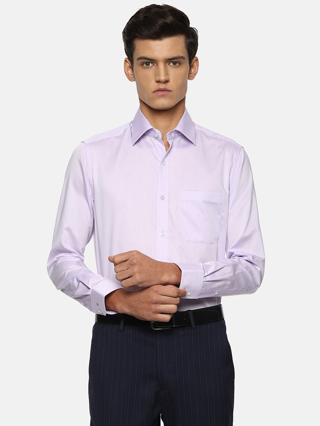 

Louis Philippe Men Purple Opaque Formal Shirt