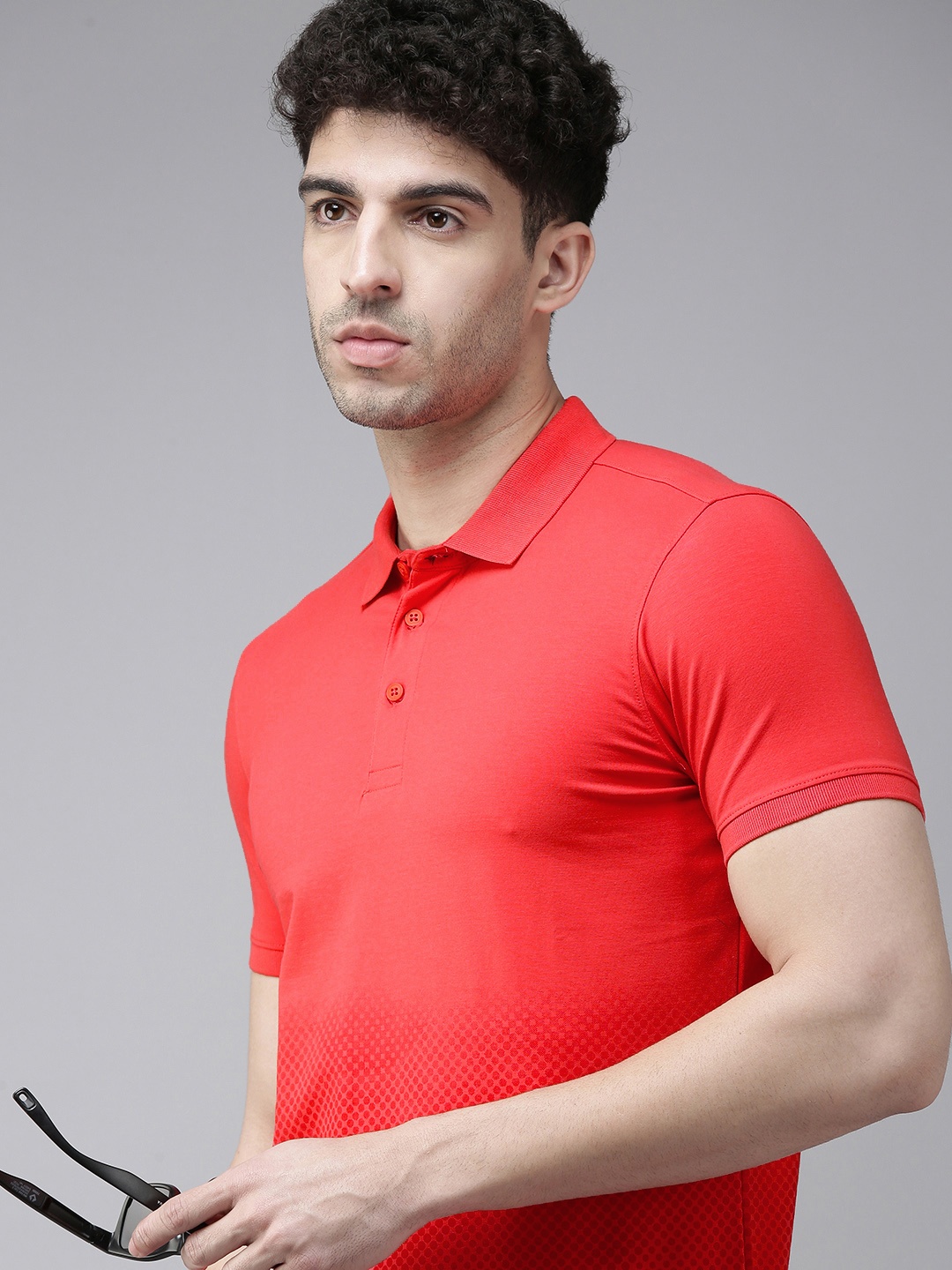 

SPYKAR Men Coral Red Solid Polo Collar Slim Fit Casual T-shirt