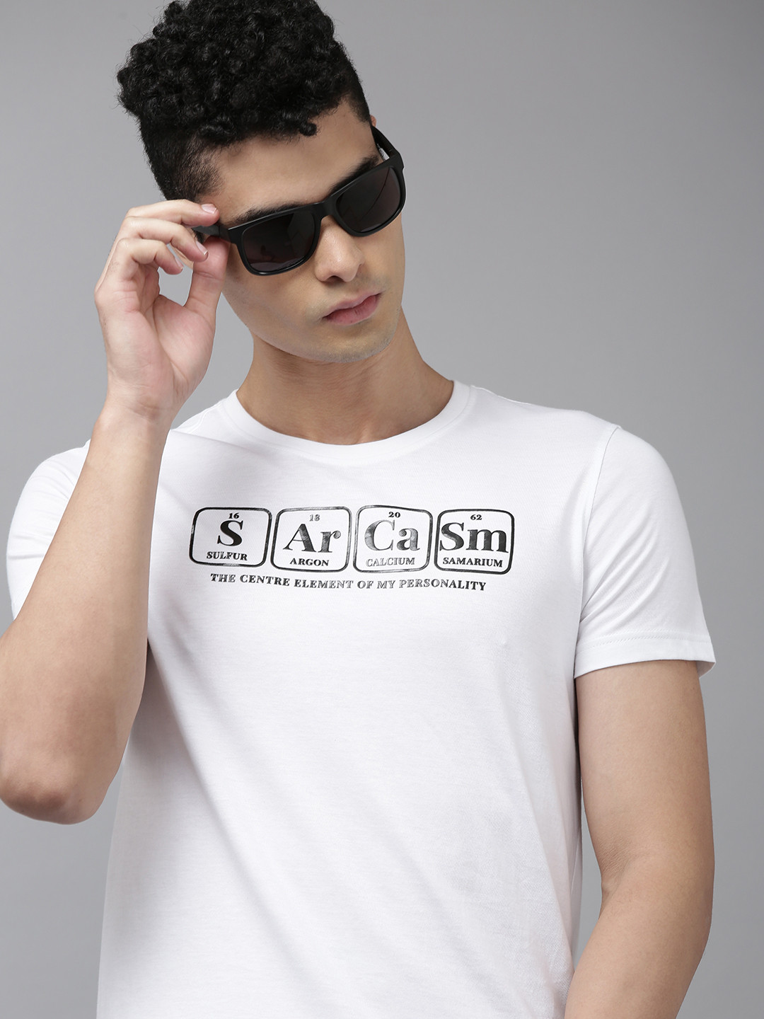 

SPYKAR Men White Typography Printed Pure Cotton Slim Fit T-shirt