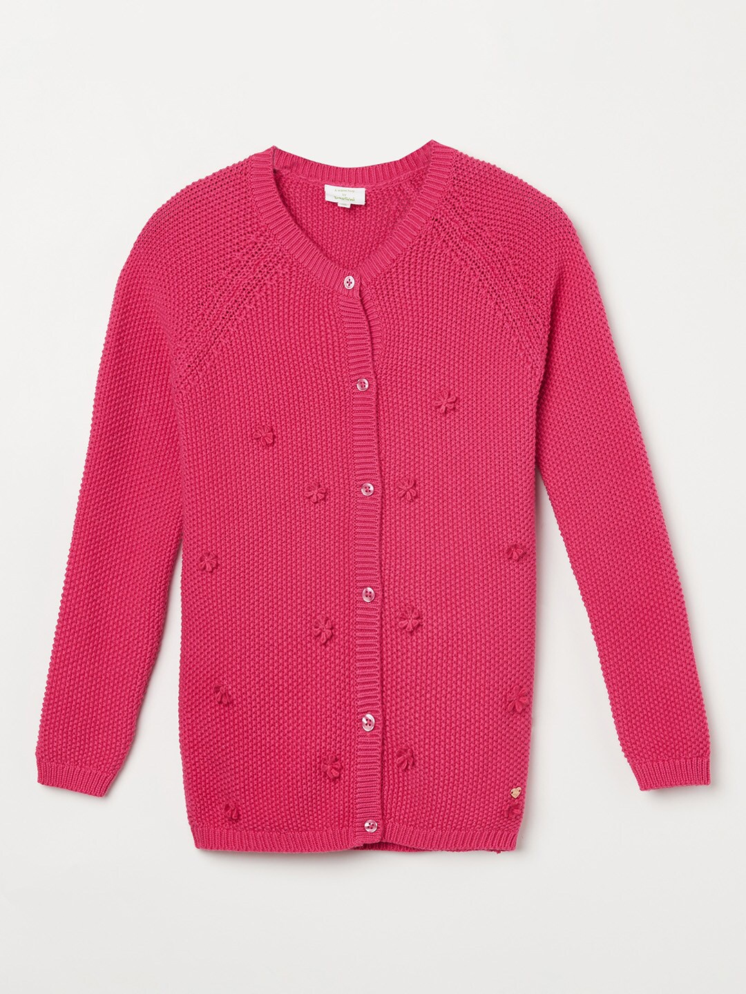 

Bossini Girls Fuchsia Cable Knit Cardigan