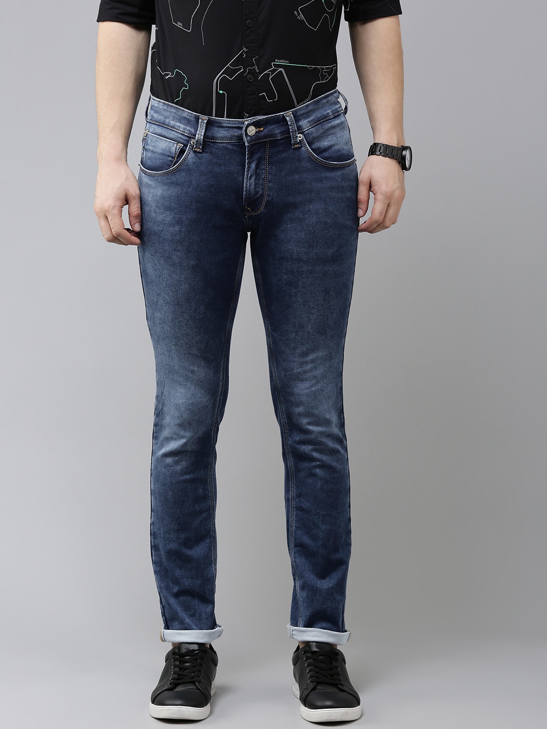 

SPYKAR Men Blue Skinny Fit Low-Rise Light Fade Clean Look Jeans