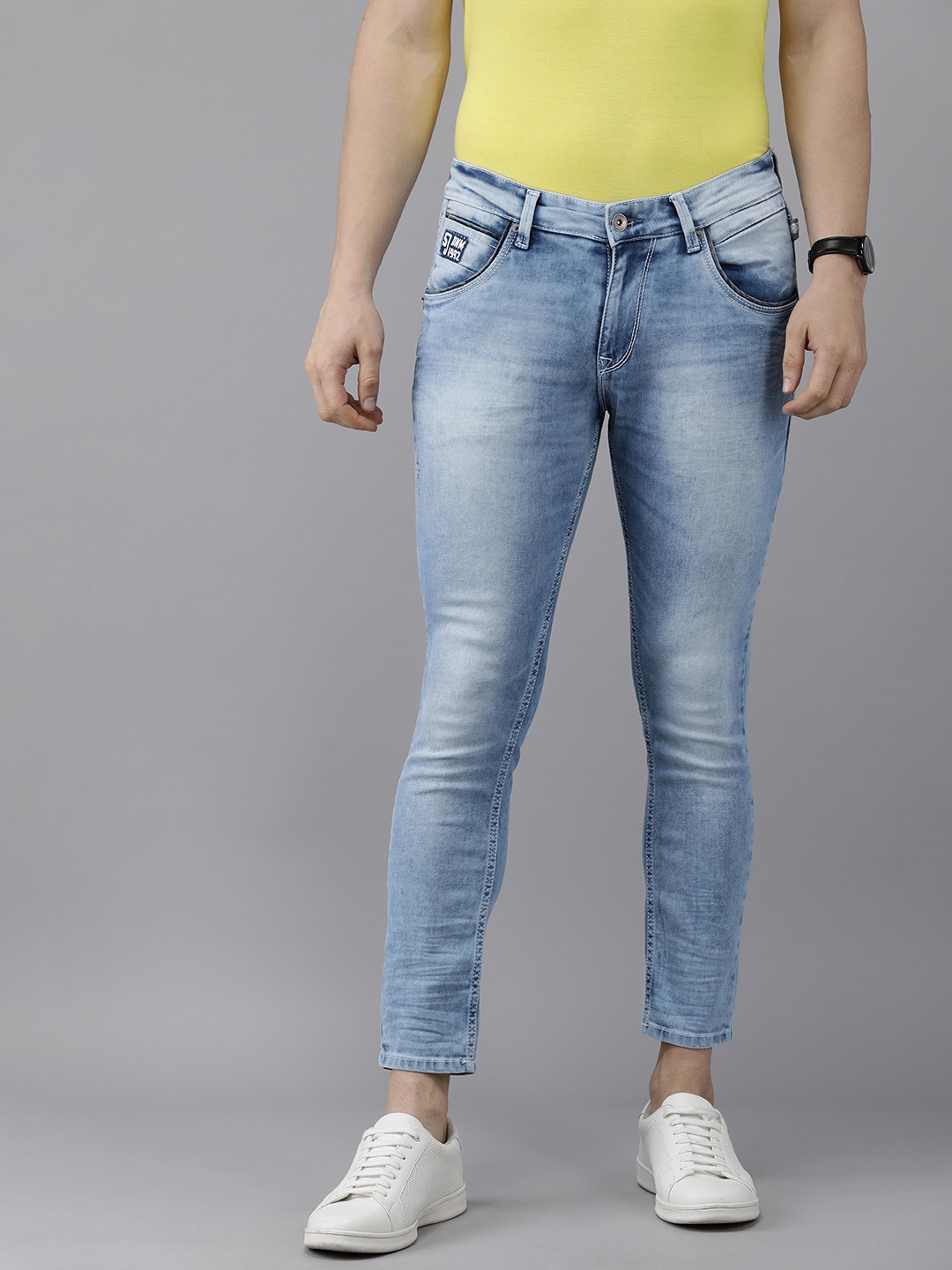 

SPYKAR Men Blue Slim Fit Heavy Fade Stretchable Casual Jeans