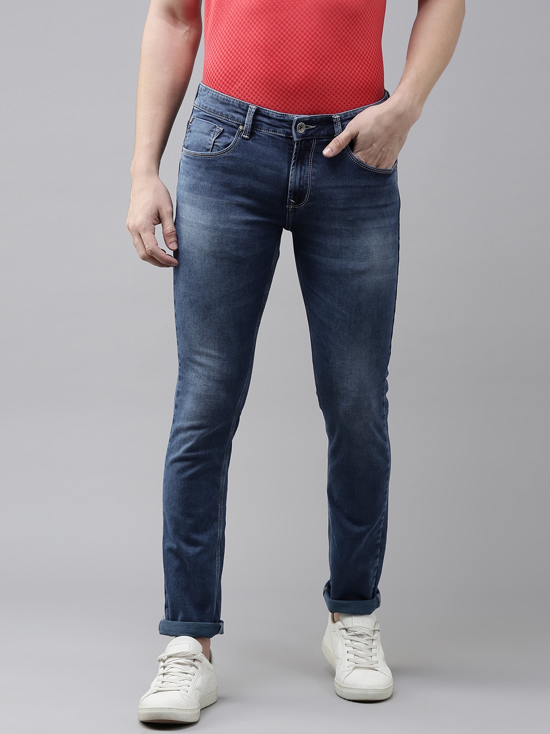 

SPYKAR Men Blue Skinny Fit Low-Rise Light Fade Stretchable Jeans