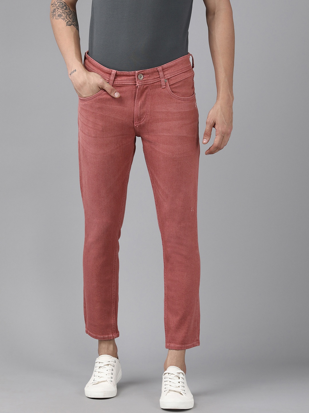 

SPYKAR Men Grey Super Skinny Fit Low Rise Light Fade Stretchable Jeans