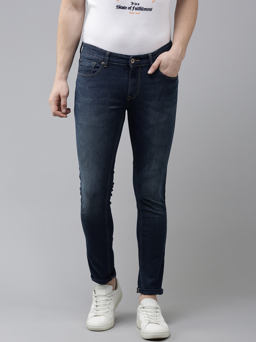 

SPYKAR Men Blue Super Skinny Fit Low-Rise Light Fade Jeans