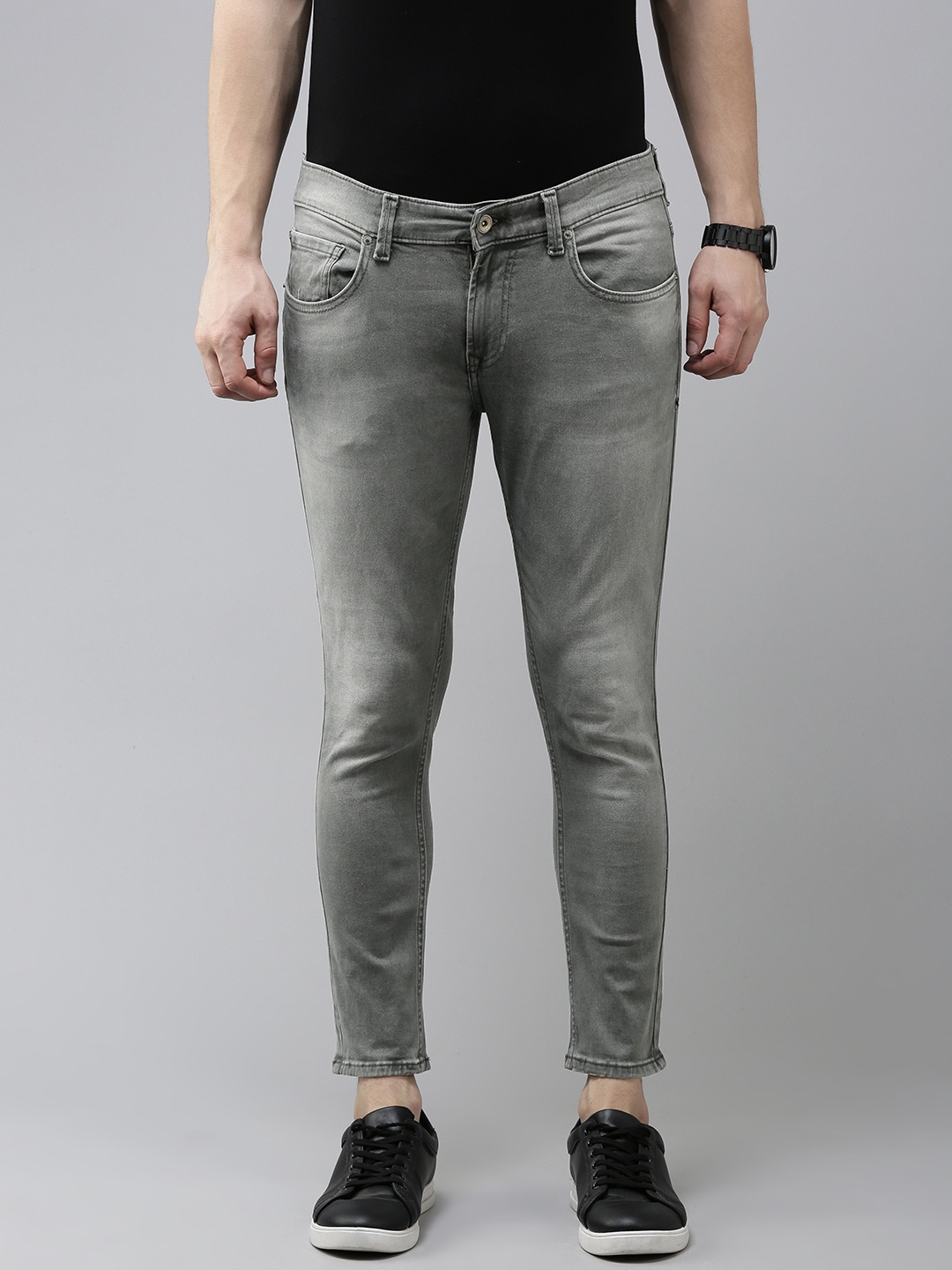 

SPYKAR Men Grey Skinny Fit Low-Rise Light Fade Stretchable Jeans