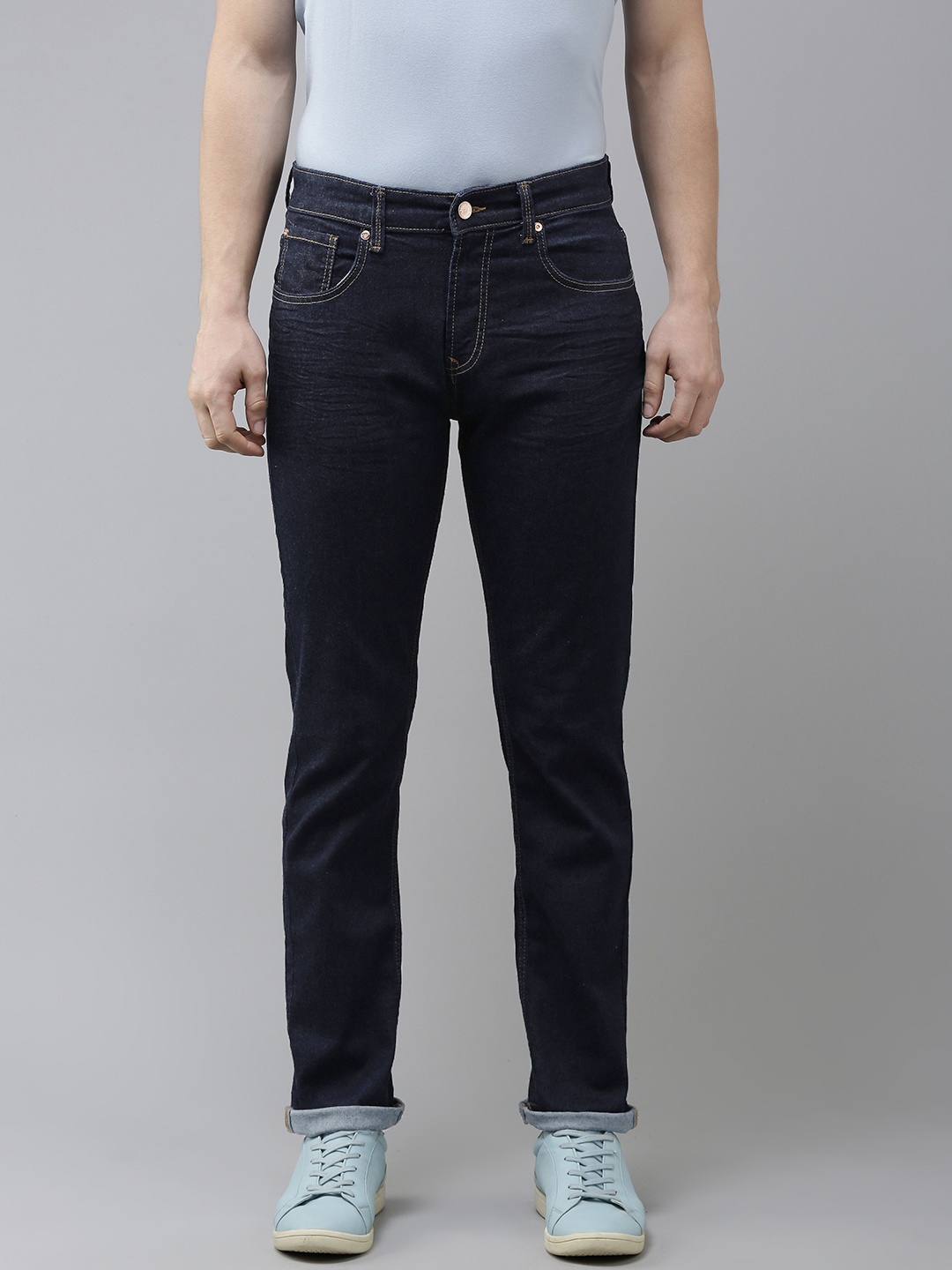 

SPYKAR Men Navy Blue Clean Look Regular Fit Stretchable Jeans