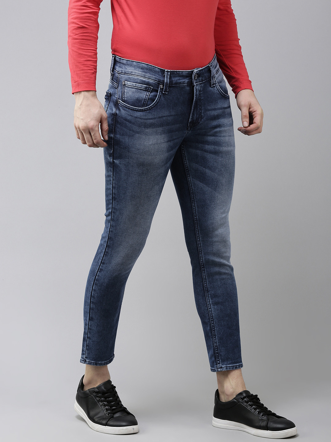 

SPYKAR Men Blue Kano Slim Fit Low-Rise Heavy Fade Stretchable Jeans