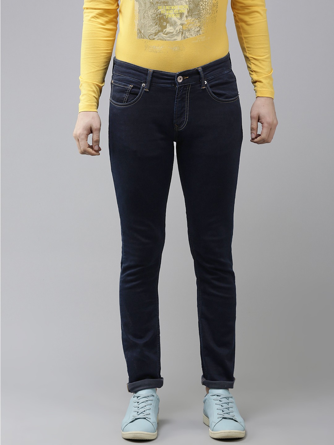 

SPYKAR Men Navy Blue Skinny Fit Low-Rise Stretchable Jeans