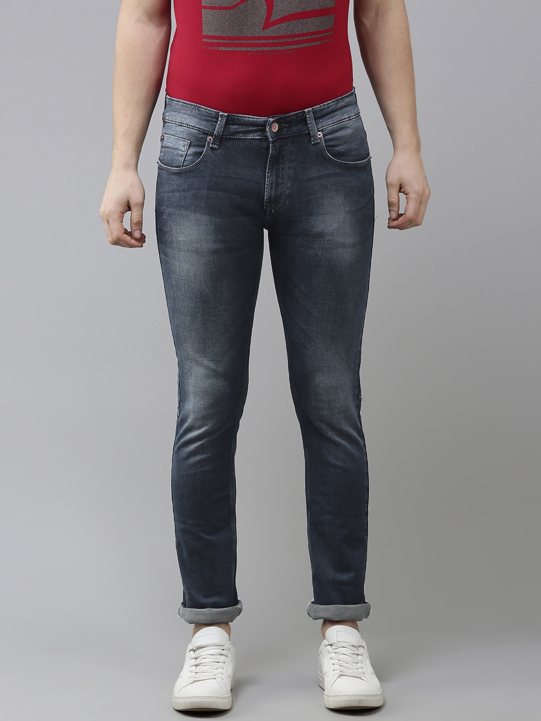 

SPYKAR Men Blue Skinny Fit Low-Rise Light Fade Stretchable Jeans