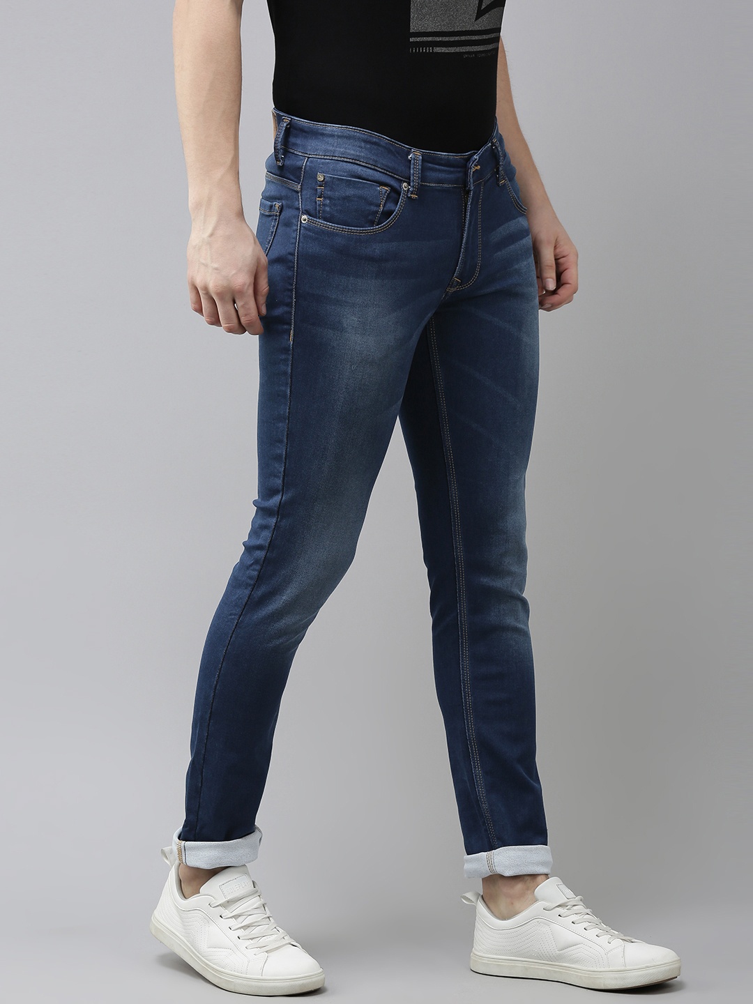 

SPYKAR Men Blue Skinny Fit Low-Rise Light Fade Stretchable Jeans