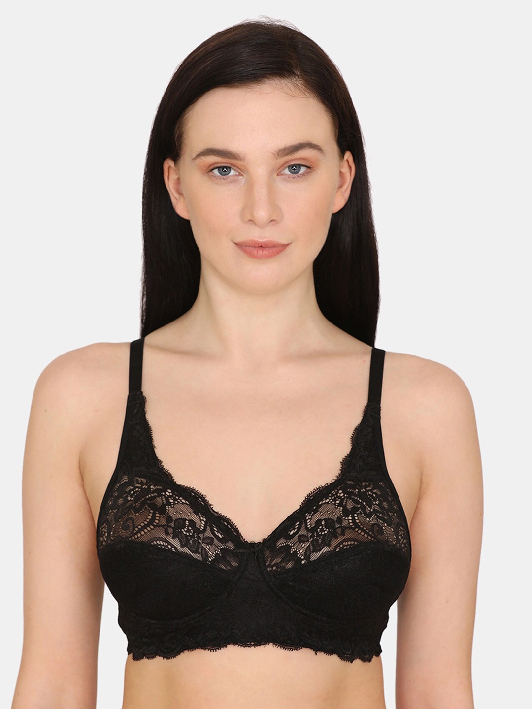 

Rosaline by Zivame Black Floral T-shirt Bra