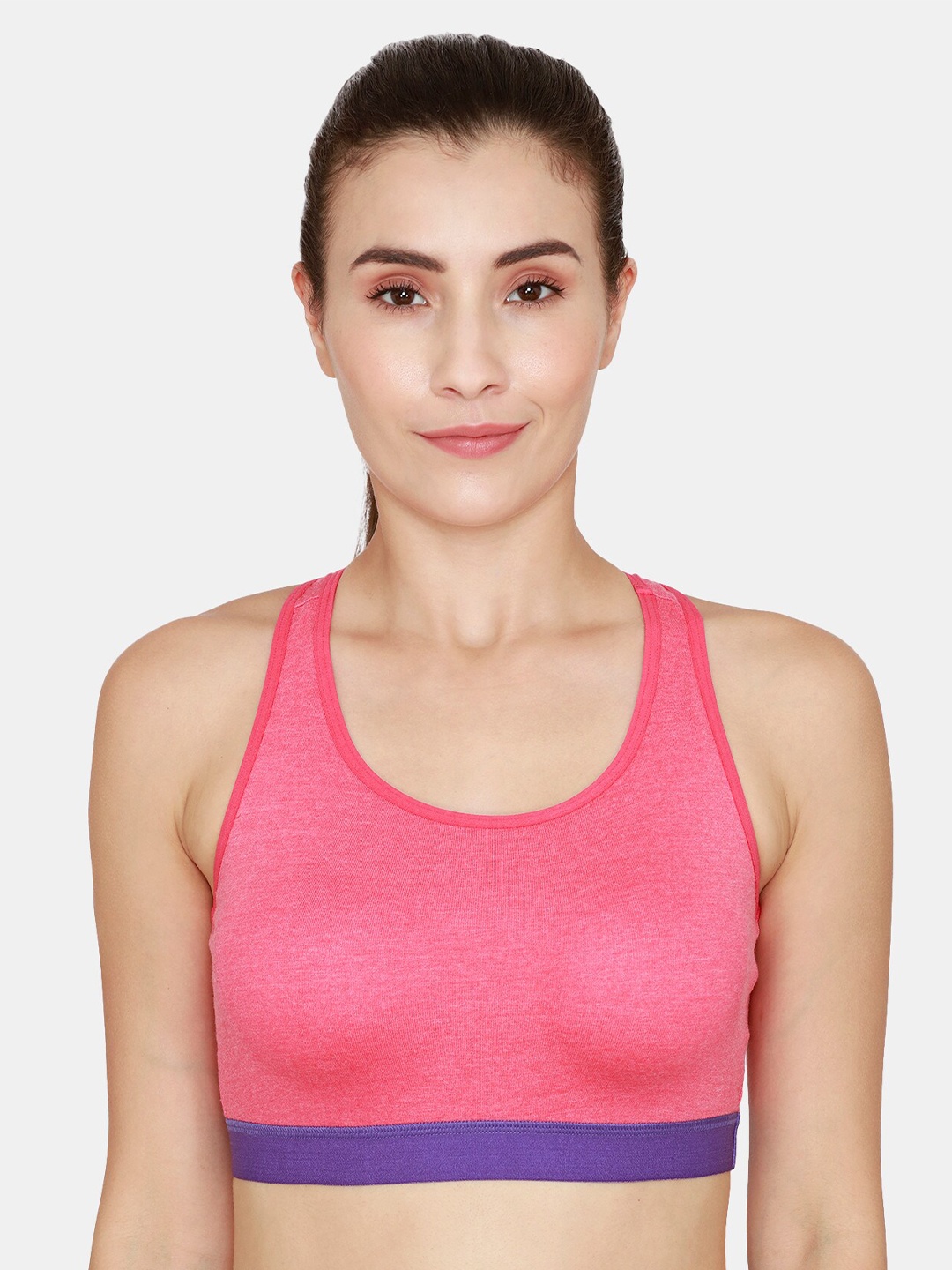 

Rosaline by Zivame Pink Solid Sports Bra