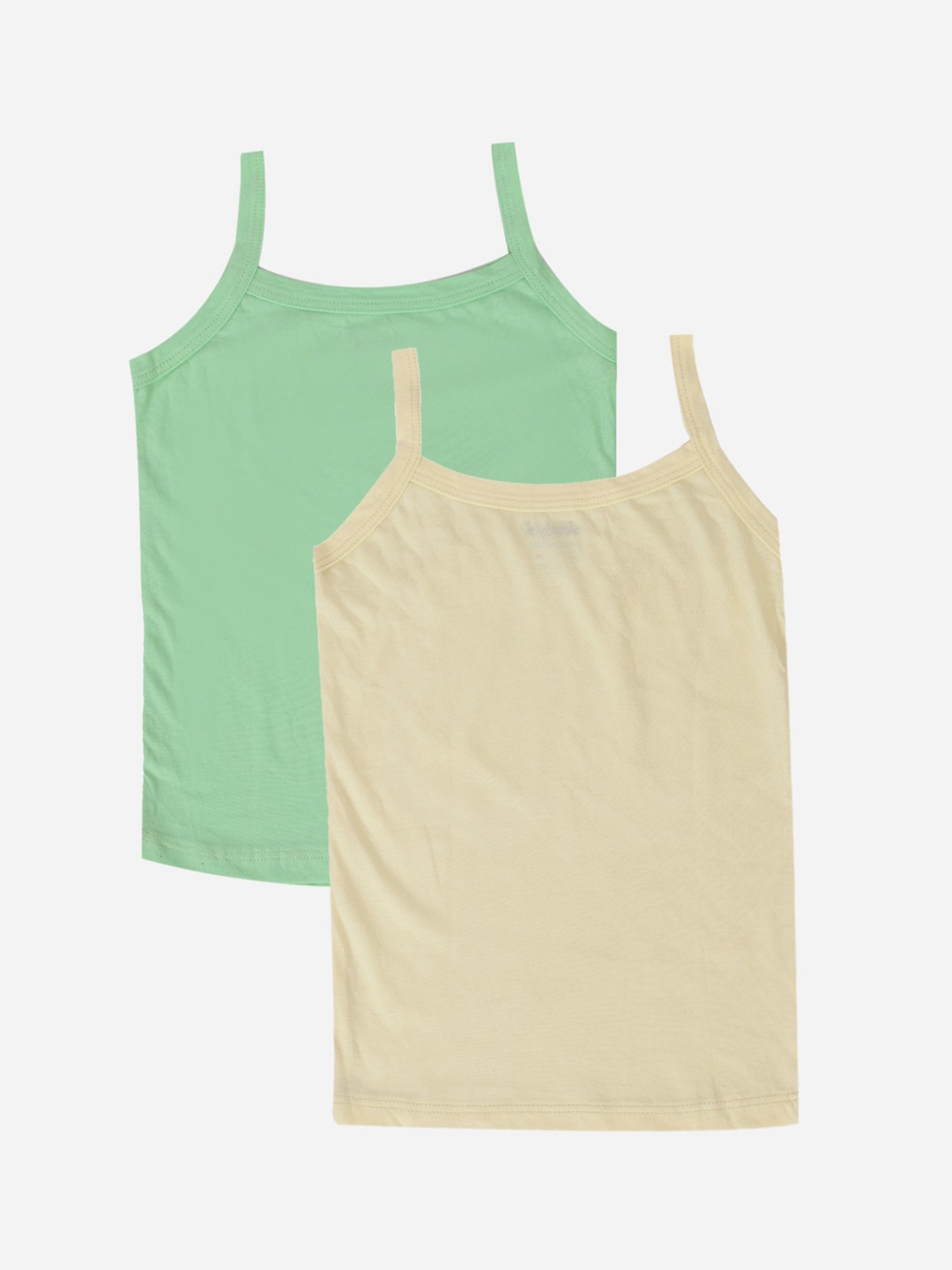 

YK Girls Pack Of 2 Yellow & Green Solid Camisoles YKA504GRNSKNC410