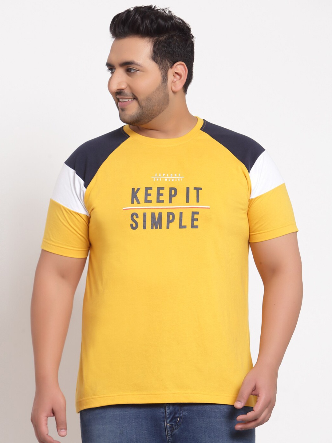 

plusS Men Yellow Varsity Pockets T-shirt
