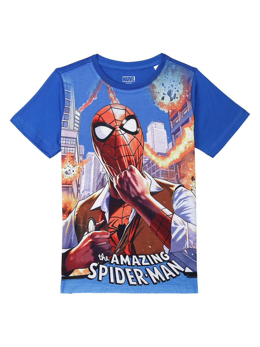 

Marvel by Wear Your Mind Boys Blue Spiderman Printed T-shirt