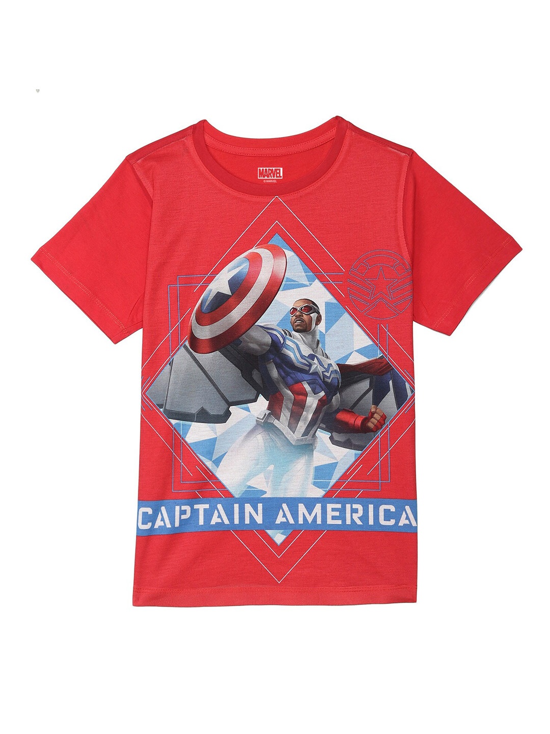 

Marvel by Wear Your Mind Boys Red Captain America Printed T-shirt