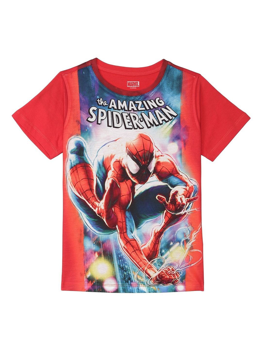 

Marvel by Wear Your Mind Boys Red & Blue Spiderman Printed T-shirt