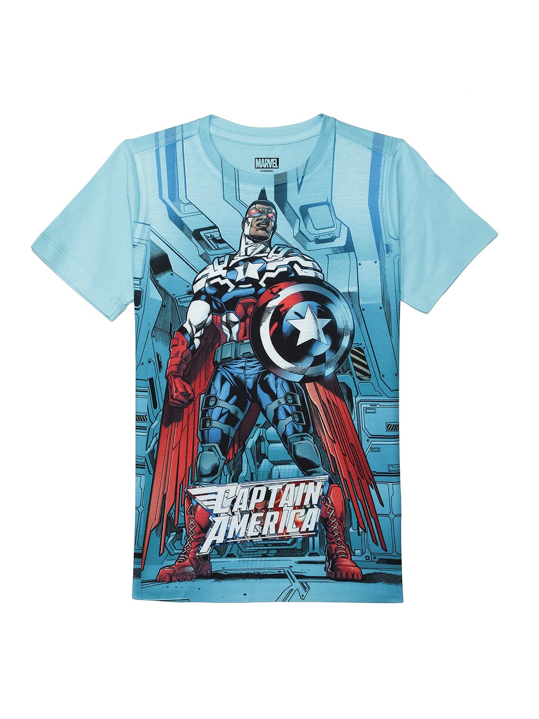 

Marvel by Wear Your Mind Boys Blue Captain America Printed T-shirt