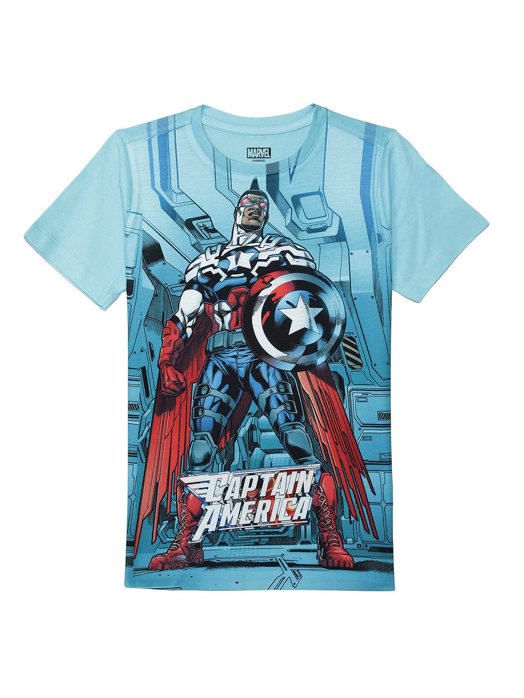 

Marvel by Wear Your Mind Boys Blue Captain America Printed T-shirt