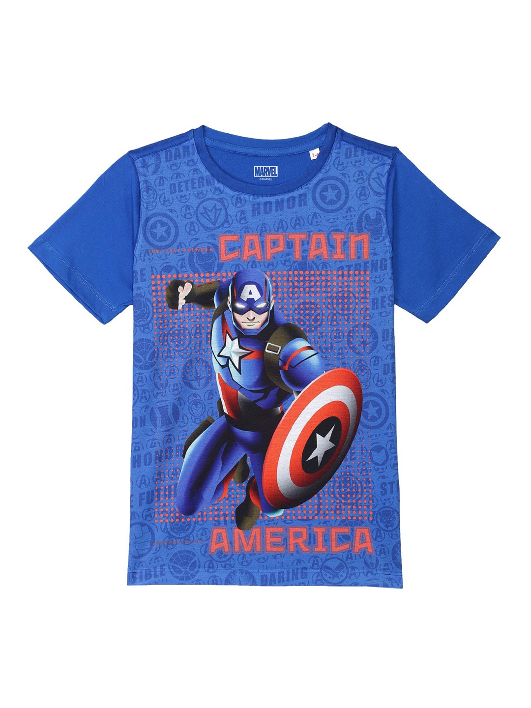 

Marvel by Wear Your Mind Boys Blue Captain America Printed T-shirt