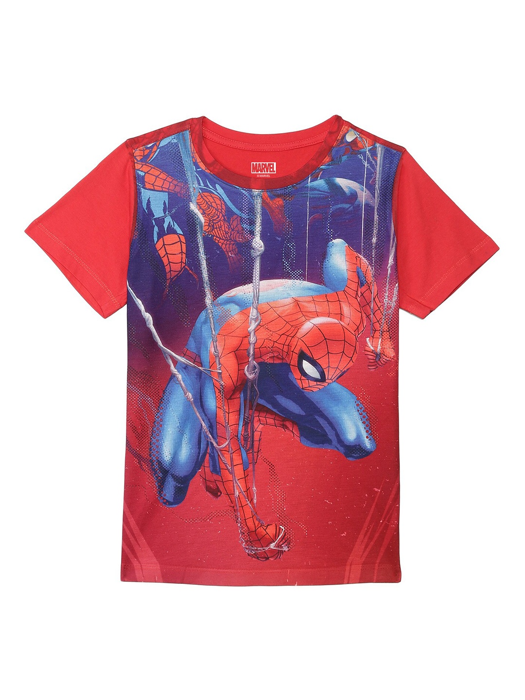 

Marvel by Wear Your Mind Boys Red & Blue Spiderman Printed T-shirt