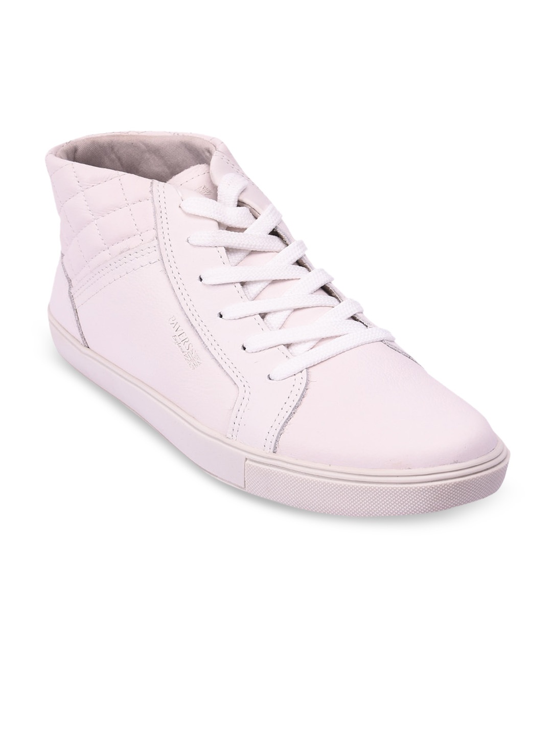 

Pavers England Women White Leather Sneakers