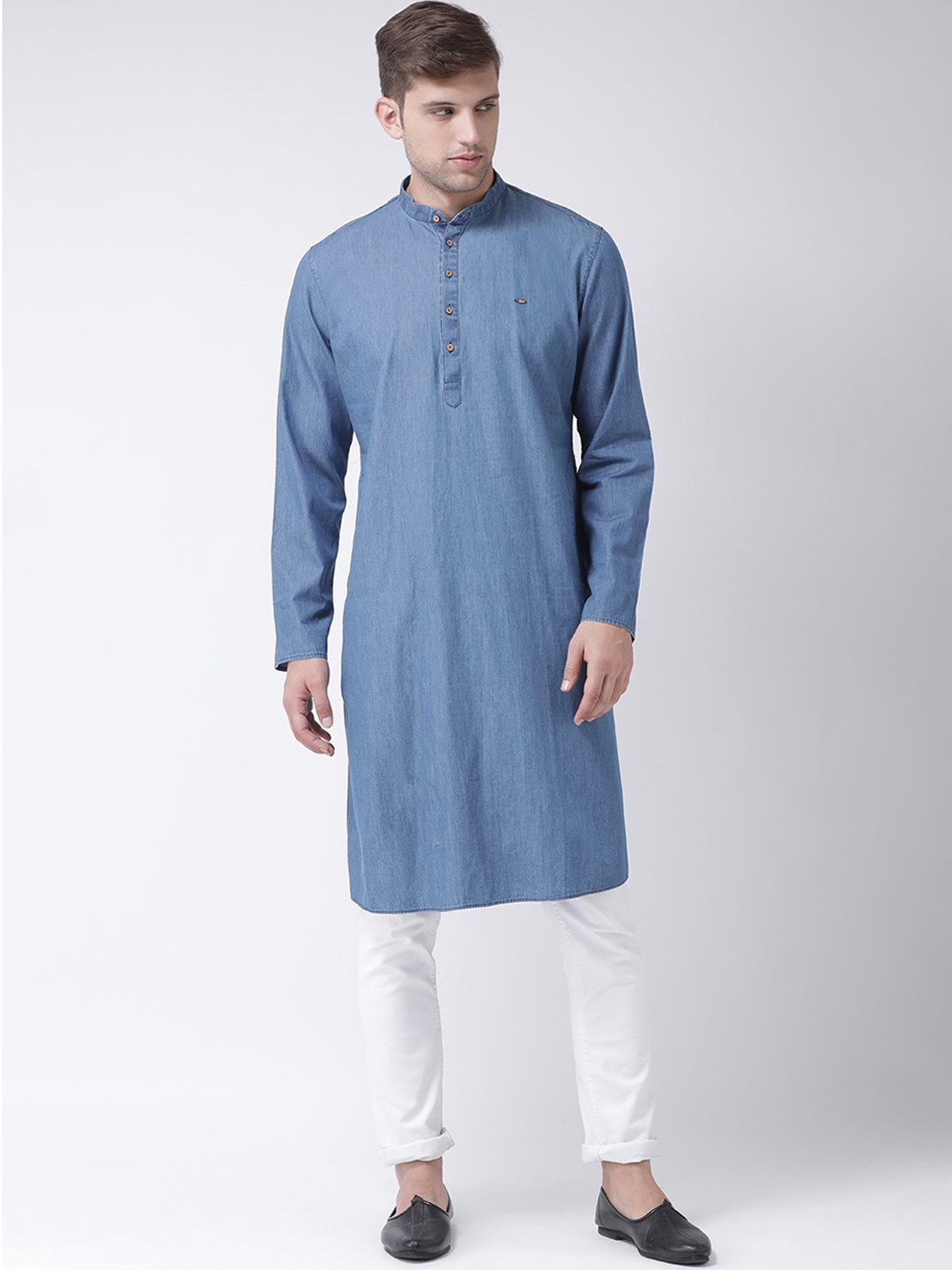 

TABARD Men Blue Cotton Plain Kurta with Pyjamas