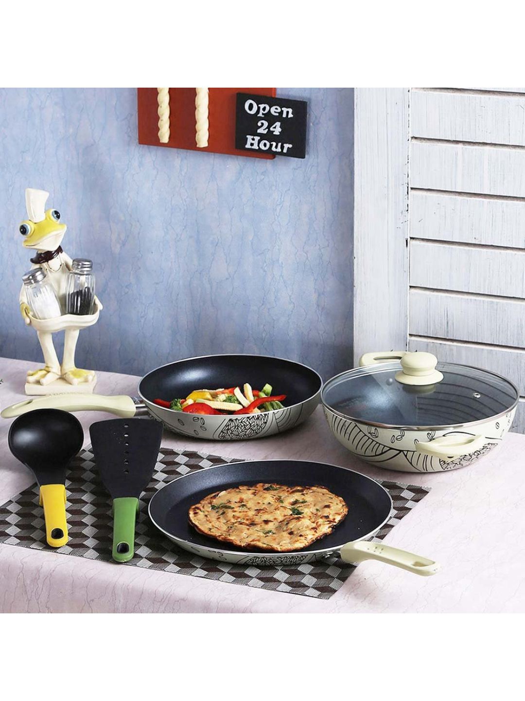 

Wonderchef Set Of 5 Multicoloured Picasso Induction Base Aluminum Cookware, Multi