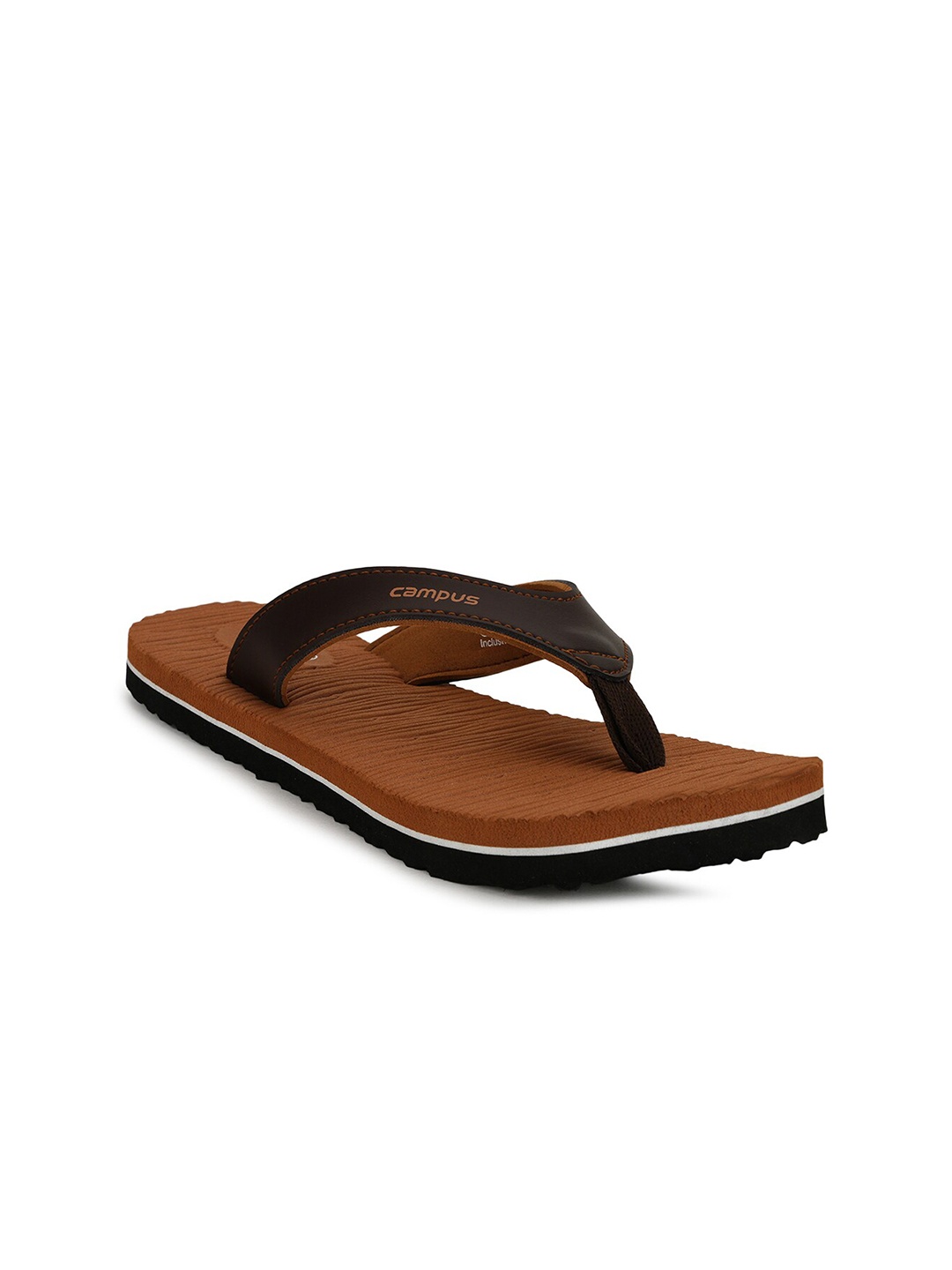 

Campus Women Tan & Black Printed Thong Flip-Flops