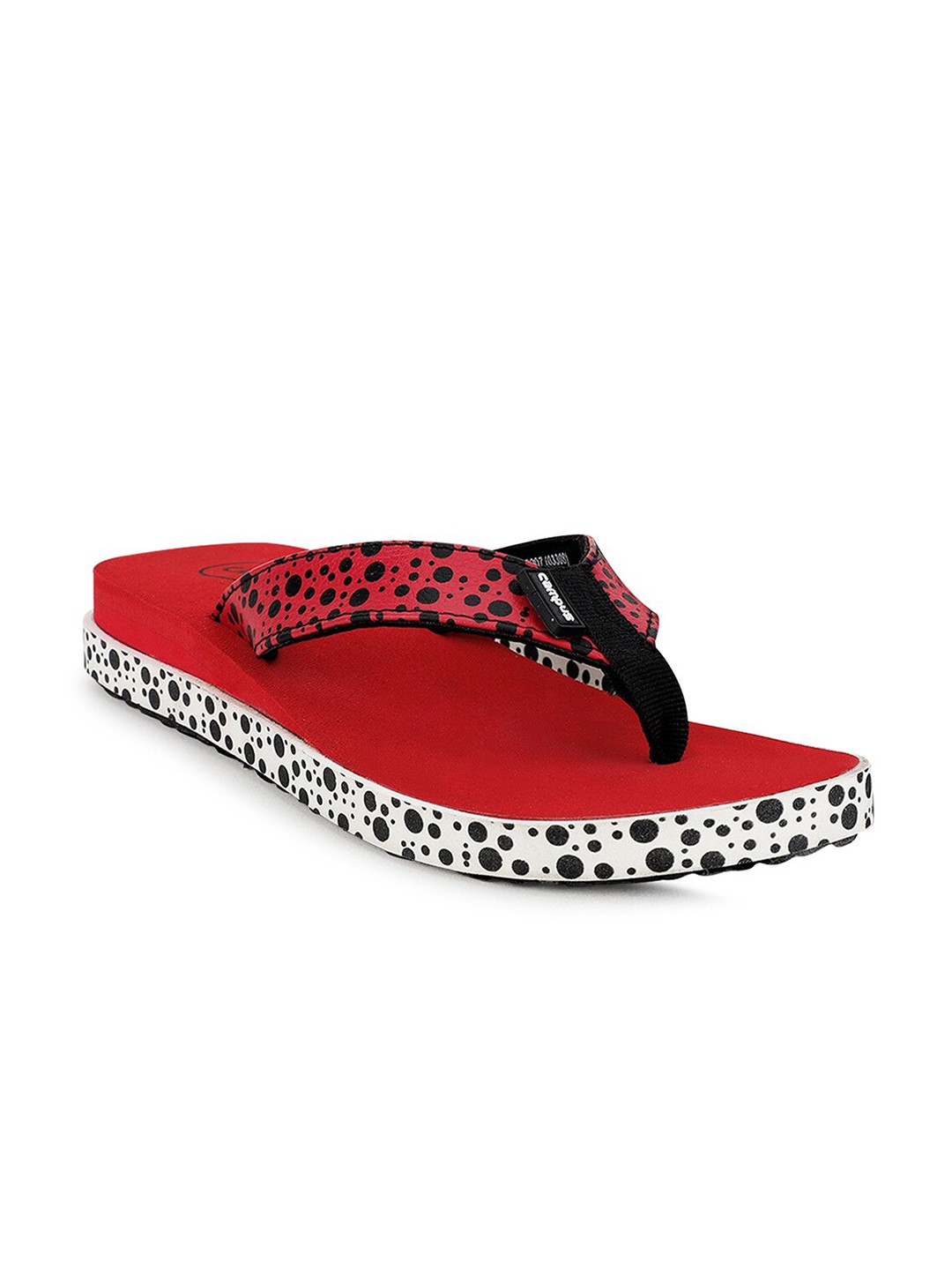 

Campus Women Red & White Printed Thong Flip-Flops