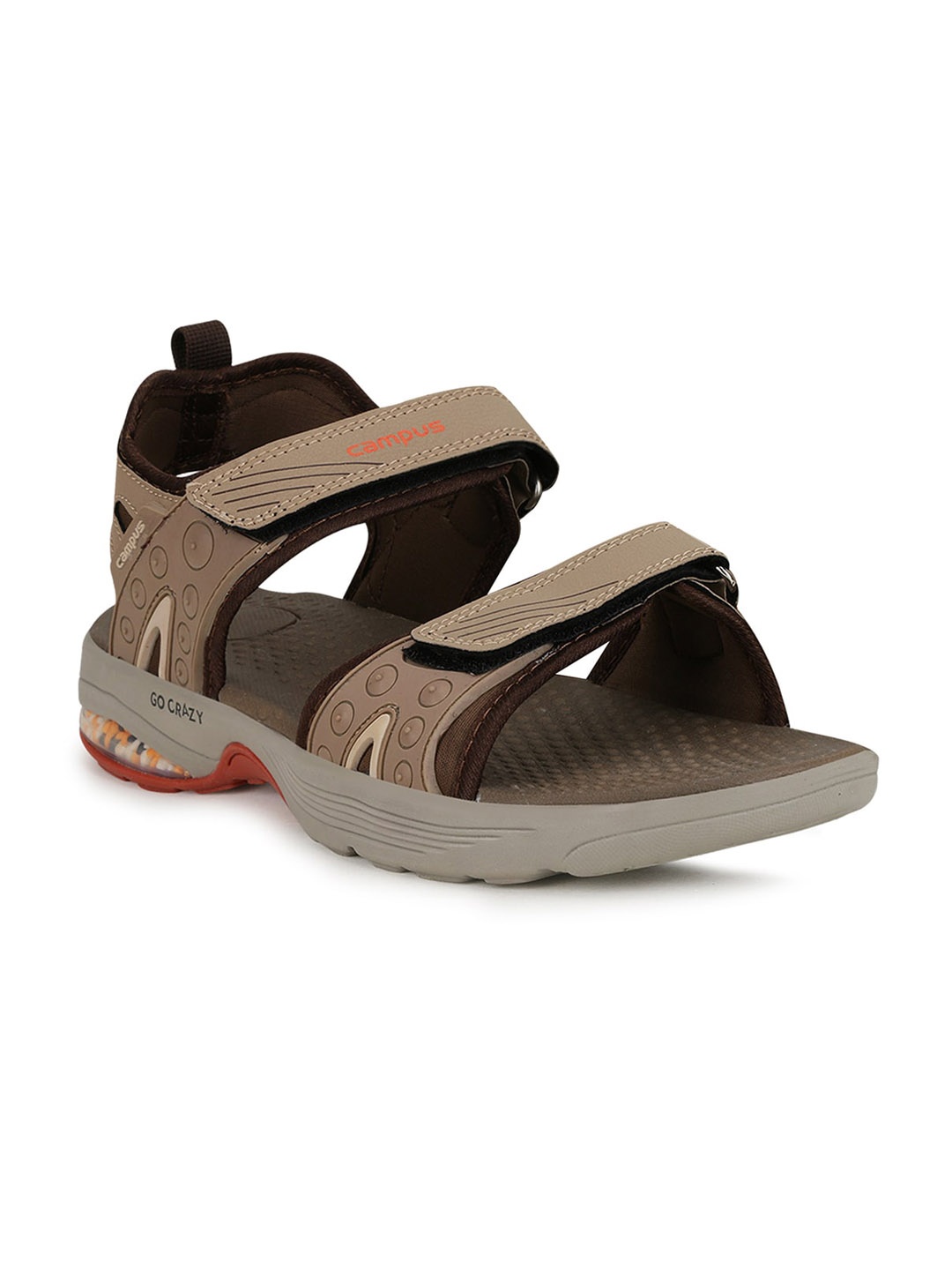 

Campus Men Beige Solid Sports Sandals